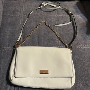Kate Spade Cream Crossbody Bag with Gold Chain